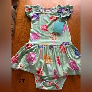 NWT Posh Peanut Rene Twirl Skirt Bodysuit Dress